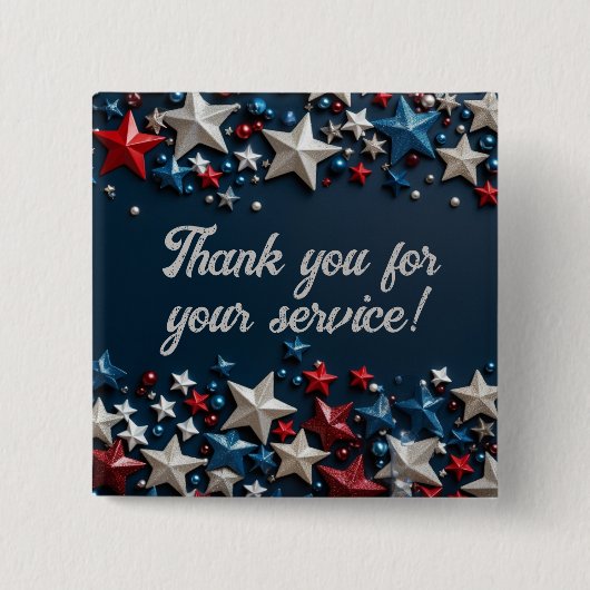 Bedankt voor je service vierkante button 5,1 cm (Voorkant)
