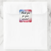Bedankt voor je service vierkante sticker (Tas)
