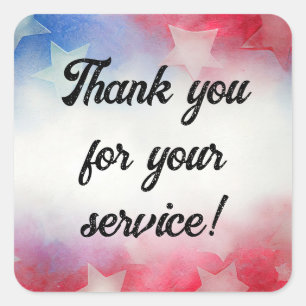 Bedankt voor je service vierkante sticker