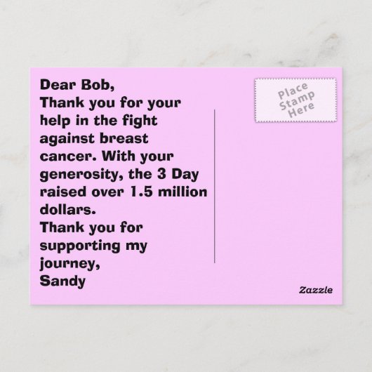 Bedankt voor je steun - Gepersonaliseerd Briefkaart (Achterkant)