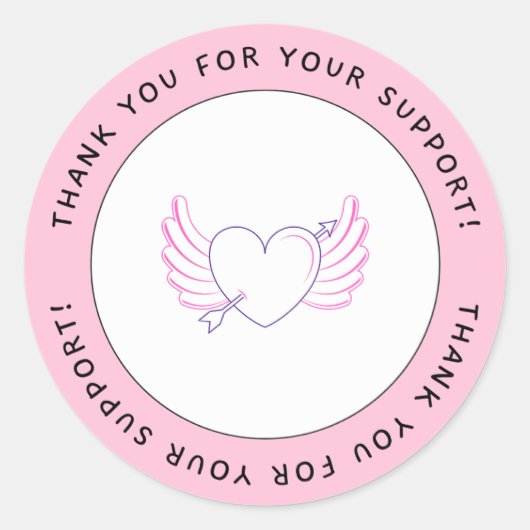Bedankt voor je steun ronde sticker (Voorkant)