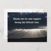 Bedankt voor je steun tijdens deze di... briefkaart (Voorkant / Achterkant)