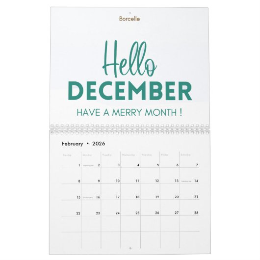 Bedankt voor je support & love agenda kalender (Feb 2026)