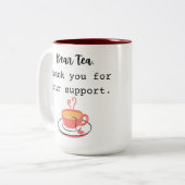 Bedankt voor je support team tweekleurige koffiemok (Voorkant links)