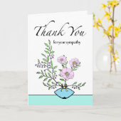 Bedankt voor je sympathie, bloemstuk kaart (Gele Bloem)