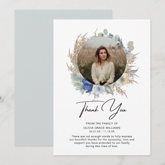 Bedankt voor je sympathie Foto Funeral Bereavement (Voorkant / Achterkant)