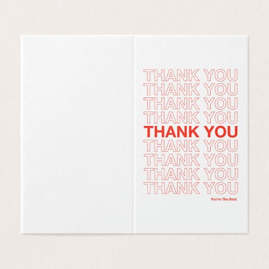 Bedankt voor je tas Dank je creditcard Kaart (Buitenkant ongevouwen)