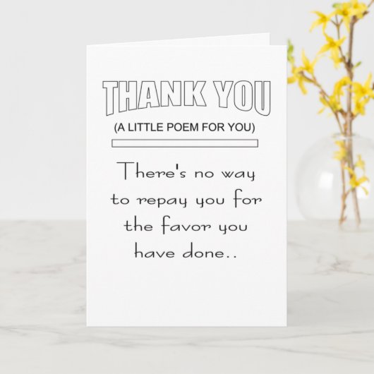 Bedankt voor je terugbetaling kaart (Gele Bloem)