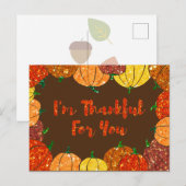 Bedankt voor je Thanksgiving feestdag. Briefkaart (Voorkant / Achterkant)