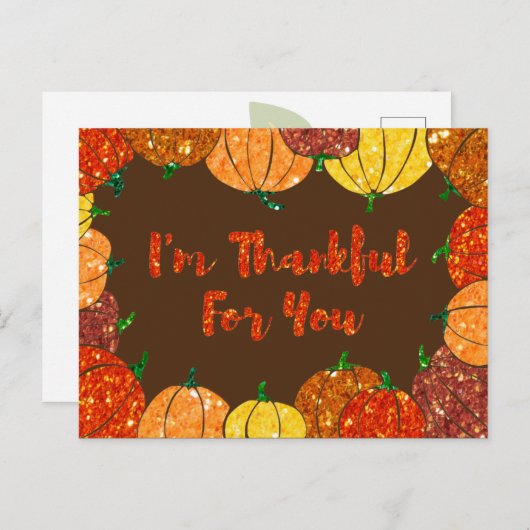 Bedankt voor je Thanksgiving feestdag. Briefkaart (Voorkant / Achterkant)