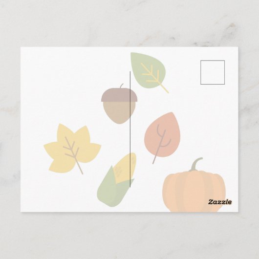 Bedankt voor je Thanksgiving feestdag. Briefkaart (Achterkant)