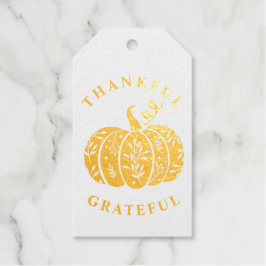 Bedankt voor je Thanksgiving gouden Folie Cadeaulabels