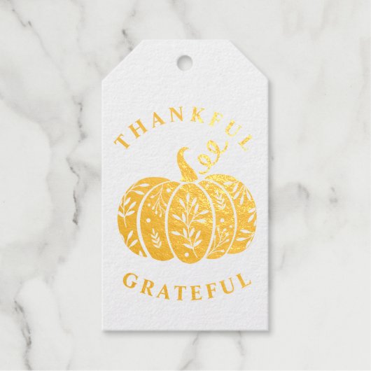 Bedankt voor je Thanksgiving gouden Folie Cadeaulabels (Voorkant)
