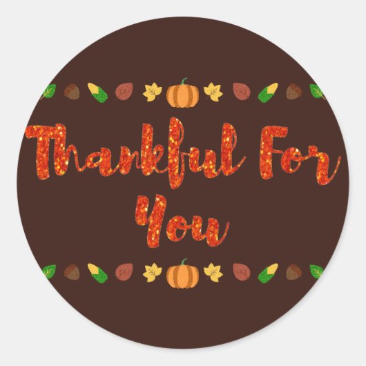 Bedankt voor je Thanksgiving Ronde Sticker (Voorkant)