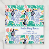 Bedankt voor je Tropische Toucan Bird Baby Bedankjes Labels (Achterkant)