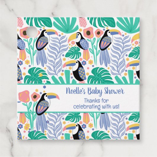 Bedankt voor je Tropische Toucan Bird Baby Bedankjes Labels (Voorkant)