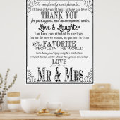 Bedankt voor je trouwbord Black & White Poster (Keuken)