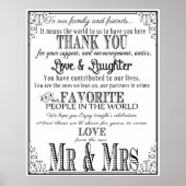 Bedankt voor je trouwbord Black & White Poster (Voorkant)