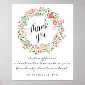 Bedankt voor je trouwbord | Floral | Bothandel Poster (Voorkant)