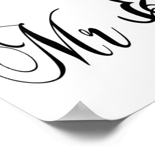 Bedankt voor je trouwbord zwart-wit poster (Hoek)