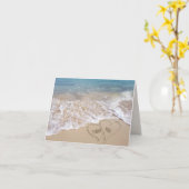 Bedankt voor je trouwstrandharten kaart (Gele Bloem)