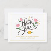 Bedankt voor je typografie met florale accenten kaart (Voorkant)