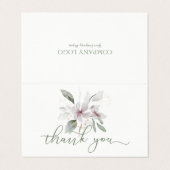 Bedankt voor je typografie met florale voorgeleidi visitekaartje (Buitenkant ongevouwen)