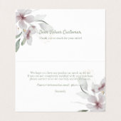 Bedankt voor je typografie met florale voorgeleidi visitekaartje (Binnenkant ongevouwen)