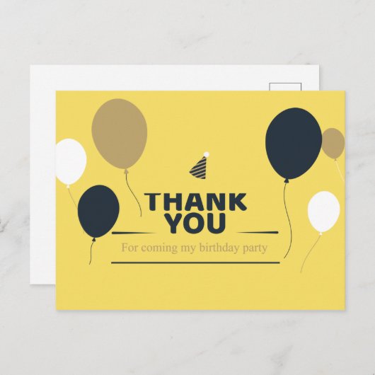 BEDANKT VOOR JE VERJAARDAG BRIEFKAART (Voorkant / Achterkant)