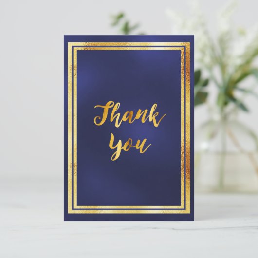 Bedankt voor je verjaardag, donkerblauw goud (Staand voorkant)