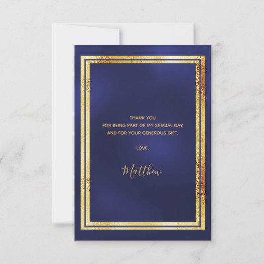 Bedankt voor je verjaardag, donkerblauw goud (Achterkant)