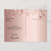 Bedankt voor je verjaardag roos gouden mousserende briefkaart (Achterkant)