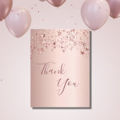 Bedankt voor je verjaardag roos gouden mousserende briefkaart