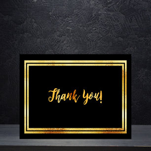 Bedankt voor je verjaardag zwart goud briefkaart