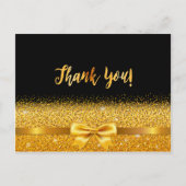 Bedankt voor je verjaardag zwarte goudboog briefkaart (Voorkant)