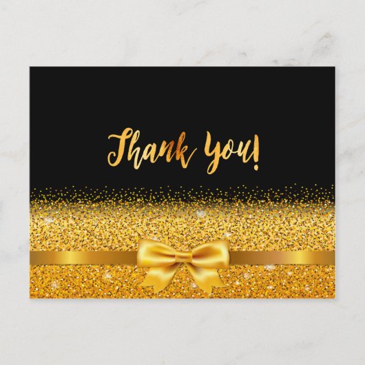 Bedankt voor je verjaardag zwarte goudboog briefkaart (Voorkant)