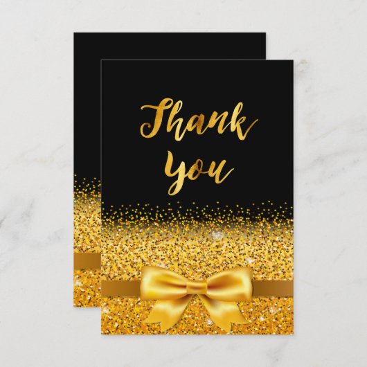 Bedankt voor je verjaardag zwarte goudelegant (Voorkant / Achterkant)