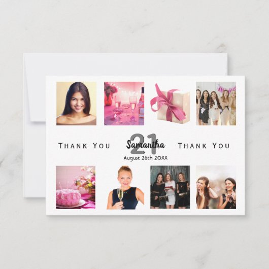 Bedankt voor je verjaardagfoto collage vrouwen (Voorkant)