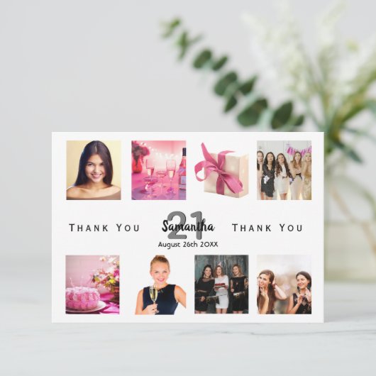 Bedankt voor je verjaardagfoto collage vrouwen (Staand voorkant)