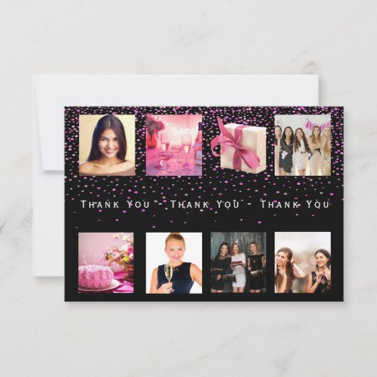 Bedankt voor je verjaardagsfoto collage vrouwen zw (Voorkant)