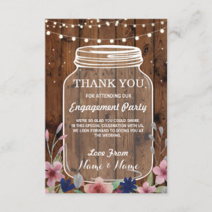 Bedankt voor je Verloving Wedding Jar Floral Kaart
