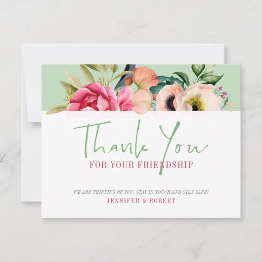 Bedankt voor je vriendschap Boho bloemen (Voorkant)