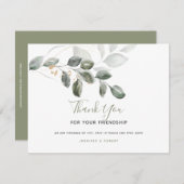 Bedankt voor je vriendschap Groene bladeren (Voorkant / Achterkant)