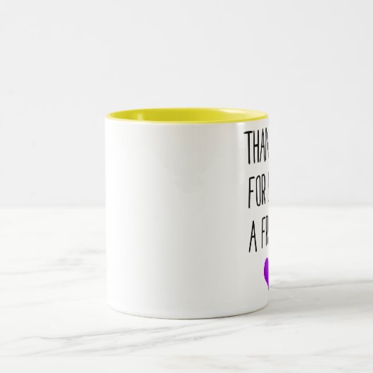 Bedankt voor je vriendschap (paars hart) tweekleurige koffiemok (Center)