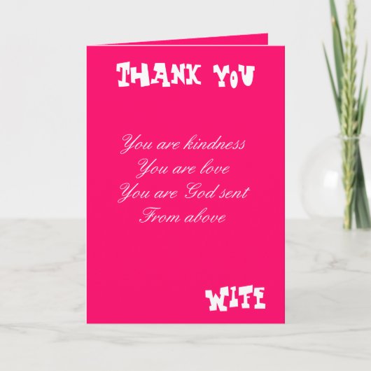 Bedankt voor je vrouw met de groetings kaarten (Voorkant)