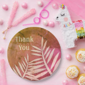 Bedankt voor je waardering Maalroze Leaf Silhouett Papieren Bordje (Feest)