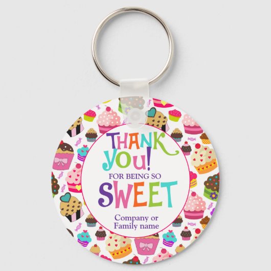 Bedankt voor je waardering Sweet Cupcake Sleutelhanger (Voorkant)