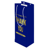 Bedankt voor je waardering voor Blue Gold Typograf Wijn Cadeautas (Achterkant Gekanteld)