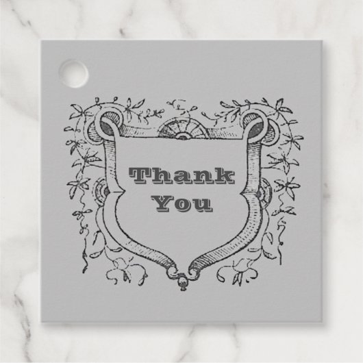 Bedankt voor je  waardering voor Shield Black Grey Bedankjes Labels (Voorkant)