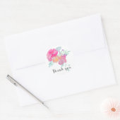 Bedankt voor je waterverf bloemen ronde sticker (Envelop)
